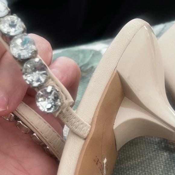 Chelsea & Violet Nude Heels with Crystal Accents - Picture 11 of 12
